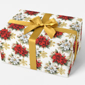 Elegante kerst bloemen cadeaupapier