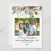 Elegante Kerst Bloemen Comfort & Joy Foto Feestdagenkaart (Achterkant)