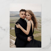 Elegante Kerst Bloemen Folie Save the Date Folie Uitnodiging (Achterkant)