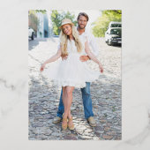 Elegante Kerst Bloemen Monogram Save the Date Folie Uitnodiging (Achterkant)