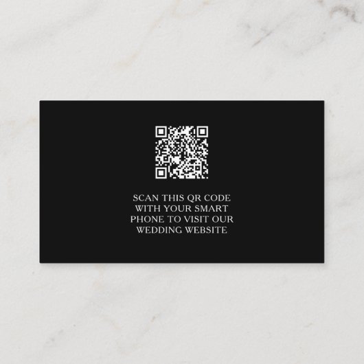 Elegante Kerst Bloemen Roos QR Code Huwelijk Informatiekaartje (Achterkant)