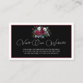 Elegante Kerst Bloemen Roos QR Code Huwelijk Informatiekaartje (Voorkant)