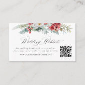 Elegante Kerst Bloemen Trouwwebsite QR Code Informatiekaartje (Voorkant)