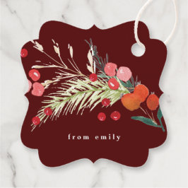 Elegante kerst bloemen vakantie bedankjes labels