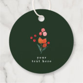 Elegante kerst bloemen vakantie bedankjes labels (Achterkant)