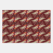 Elegante kerst bloemen vakantie inpakpapier vel (Voorkant 2)