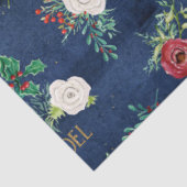 Elegante Kerst Bloemen w Noel Goud Marine Hout Tissuepapier (Detail)