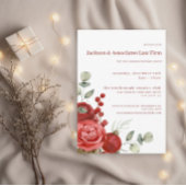 Elegante kerst bloemen | Zakelijke feestdag Kaart