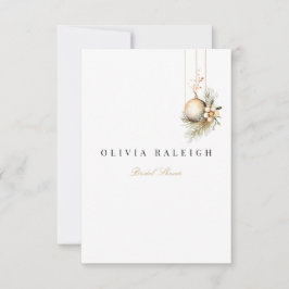 Elegante kerst bloemenbruids douche uitnodiging