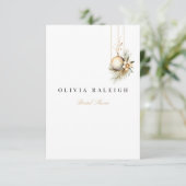 Elegante kerst bloemenbruids douche uitnodiging (Staand voorkant)