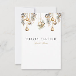 Elegante kerst bloemenbruids douche uitnodiging