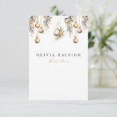 Elegante kerst bloemenbruids douche uitnodiging (Staand voorkant)