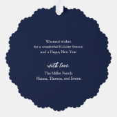 Elegante kerst bloemenfotopapier Ornament Kaart (Achterkant)