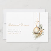 Elegante kerst bloemenrepetitie diner Kaart (Voorkant)