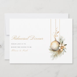 Elegante kerst bloemenrepetitie diner Kaart