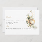 Elegante kerst bloemenrepetitie diner Kaart (Achterkant)