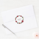Elegante kerst bloemenvakantie kerstfeest ronde sticker (Envelop)