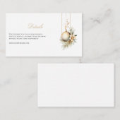 Elegante kerst bloemenwinter Details Informatiekaartje (Voorkant / Achterkant)