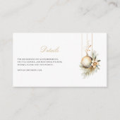 Elegante kerst bloemenwinter Details Informatiekaartje (Voorkant)