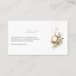 Elegante kerst bloemenwinter Details Informatiekaartje