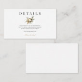 Elegante kerst bloemenwinter Details Informatiekaartje (Voorkant / Achterkant)