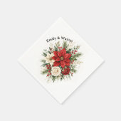 Elegante Kerst Bloemige Bruiloft Servet (Hoek)