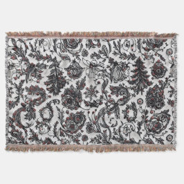Elegante Kerst bloemige ornament patroonontwerp Deken