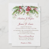 Elegante Kerst Bloemige Trouw Uitnodiging (Voorkant)