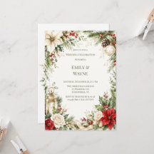 Elegante Kerst Bloemige Trouwfeest Viering