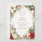 Elegante Kerst Bloemstuk Brunch & Mousserende Wijn Kaart (Voorkant)