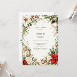 Elegante Kerst Bloemstuk Koppel Bruisfeest Kaart