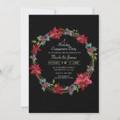 Elegante Kerst Bloemstuk Poinsettia Kerstfeest Kaart (Voorkant)