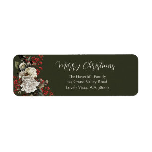 Elegante Kerst Bloemstuk Retouradres Etiket