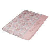 Elegante Kerst Blush Roze Sneeuwvlokken Badmat (Gekanteld)