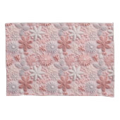 Elegante Kerst Blush Roze Sneeuwvlokken Kussensloop (Voorkant)