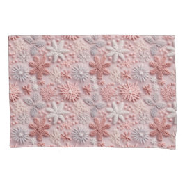 Elegante Kerst Blush Roze Sneeuwvlokken Kussensloop