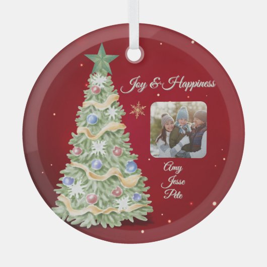 Elegante Kerst Boom Kermisch Ornament (Voorkant)