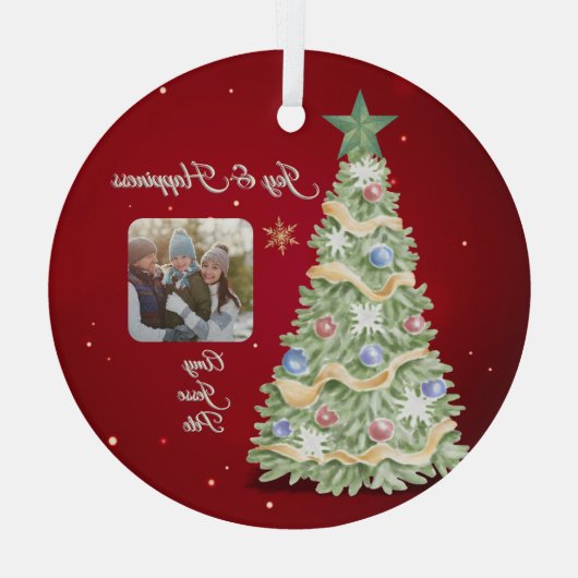 Elegante Kerst Boom Kermisch Ornament (Achterkant)