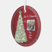Elegante Kerst Boom Kermisch Ornament (Voorkant links)