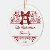 Elegante Kerst Botanische Familie Foto Keramisch Ornament (Links)