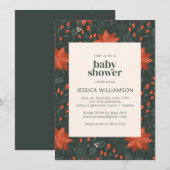 Elegante Kerst Botanische Groene Baby Shower Kaart (Voorkant / Achterkant)