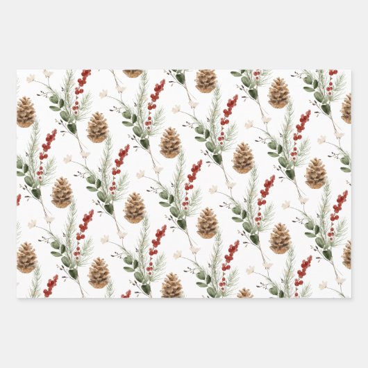 Elegante kerst botanische inpakpapier vel (Voorkant)