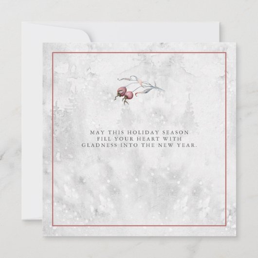 Elegante kerst botanische krans kaart (Achterkant)