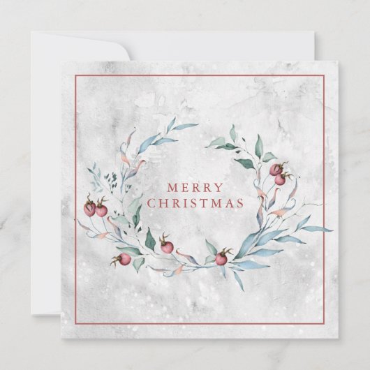 Elegante kerst botanische krans kaart (Voorkant)