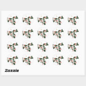 Elegante Kerst Botanische Monogram Envelop Ronde Sticker (Vel)