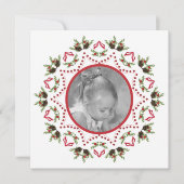 Elegante kerst Botanische Pinecones Holly Berry Feestdagenkaart (Voorkant)