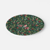 Elegante Kerst Botanische Winter Robin Vakantie Papieren Bordje (Gekanteld)