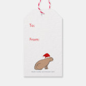 Elegante kerst Brownstones met de hand geïllustree Cadeaulabel (Achterkant)