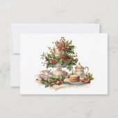 Elegante Kerst Bruids Bruiloft Thee Party Bedankkaart (Achterkant)
