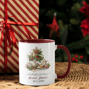 Elegante Kerst Bruids Bruiloft Theetijd Feestje Mok